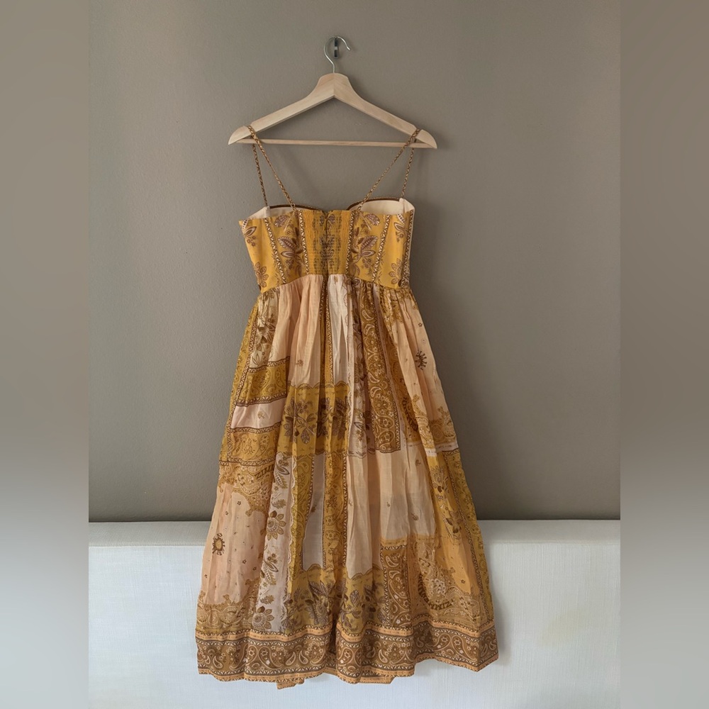 NWT Authentic Zimmermann Lucky Printed Cotton Corset Midi-Dress AU 2 - Picture 5 of 6